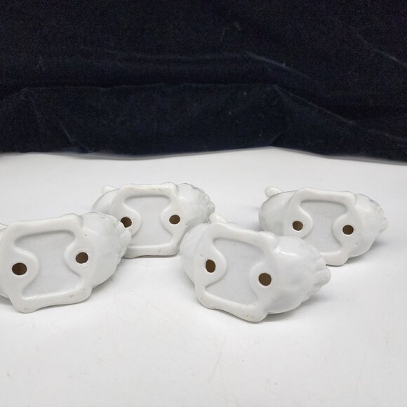 Set Of 4 White Ceramic Duck Napkin Rings Table Decor - Picture 7 of 7
